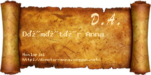 Dömötör Anna névjegykártya