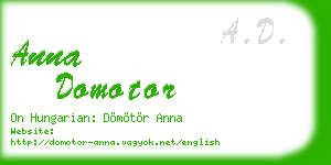 anna domotor business card